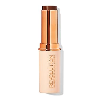Makeup Revolution Fast Base Stick Foundation F18, Dark Brown, 6.2g