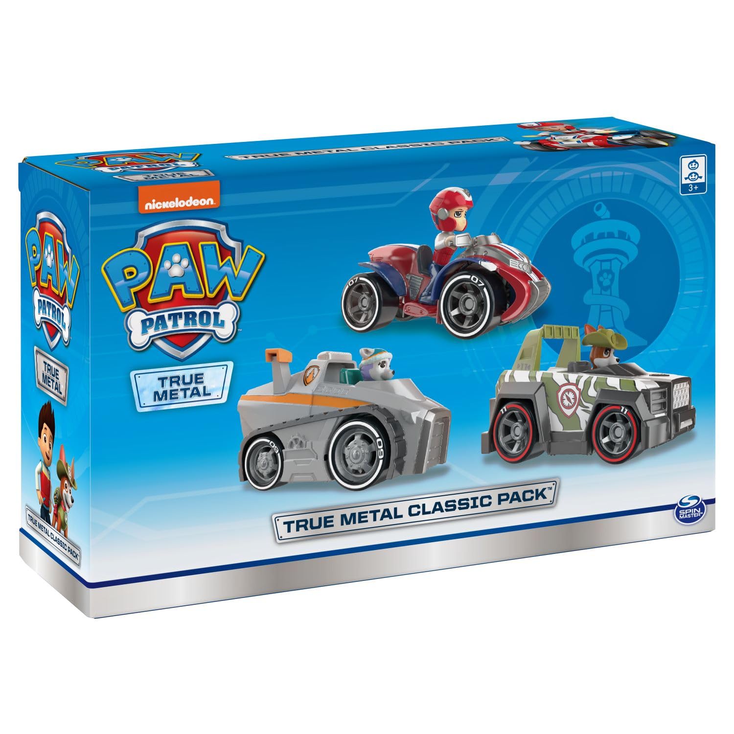 Paw Patrol, True Metal Classic Pack of 3 Collectible Die-Cast Vehicles, 1:55 Scale