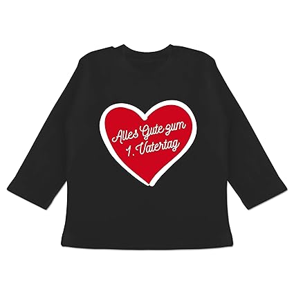 Vatertag Baby - Alles Gute zum ersten Vatertag Herz - Baby T-Shirt Langarm