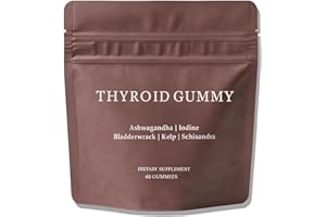 FQMUEV Thyroid Gummies for Women | with Iodine-Rich Kelp, L-Tyrosine, Ashwagandha & Selenium | Energy & Metabolism Support | 60 Gummies
