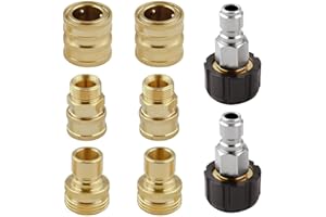ENNSOO Pressure Washer Adapter Set, Pressure Washer Adapter Set, M22 to 3/8 Quick Connect, 3/4" to Quick Release, Pressure Washer Fittings, 5000 PSI