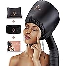 Eleganty Soft Bonnet Hood Hairdryer Attachment with Headband that Reduces Heat Around Ears and Neck to Enjoy Long Sessions - Used for Hair Styling, Deep Conditioning and Hair Drying