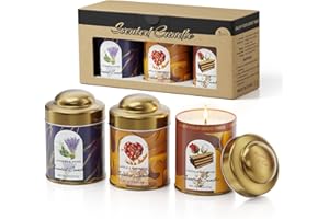 VORTIXX 3-Pack Aromatherapy Candle Set - Lavender & Thyme, Apple & Cinnamon, Sandalwood & Rose Scented Candles | 4.5oz × 3 | 75+ Hour Total Burn | Natural Soy Candles for Home, Gifts & Christmas