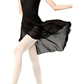DanceDaily Women Semi-Sheer Dance Skirt Irregular Wrap Ballet Skirts Match Leotards in Summer