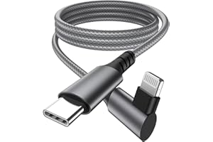 USB C to Lightning Cable 6FT, iPhone Fast Charger Cord 90 Degree Type C to Lightning Cable Compatible for iPhone 14 13 12 11 