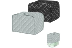 BAWEN 2 Colors Bread Machine Cover, Polyester Fabric Quilted Four Slice Toaster Cover For Kitchen Small Appliance Dust and Fingerprint Protection