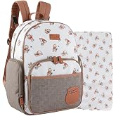 Disney Winnie the Pooh Baby Multi-Functional Diaper Bag Backpack with Changing Pad, Stroller Attachment and Insulated Bottle Holder Pockets