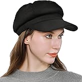 Women’s Newsboy Cap Wool Blend Retro Solid Color Girls Fashion Gatsby Cabbie Visor Beret Hat