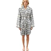 YUSnooL Plush Cozy Short Robes for Women after Shower, Lightweight Soft Bathrobe