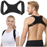 Susade Posture Corrector Comfortable Back Posture Brace Adjustable Lightweight Breathable Straightener Support Brace Spine for Men Women Lower Hunchback Back Shoulder Neck Pain Relief