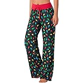 ALISISTER Christmas Womens Pajama Pants Casual Comfy Sleepwear Wide Leg Drawstring Bottoms with Pockets