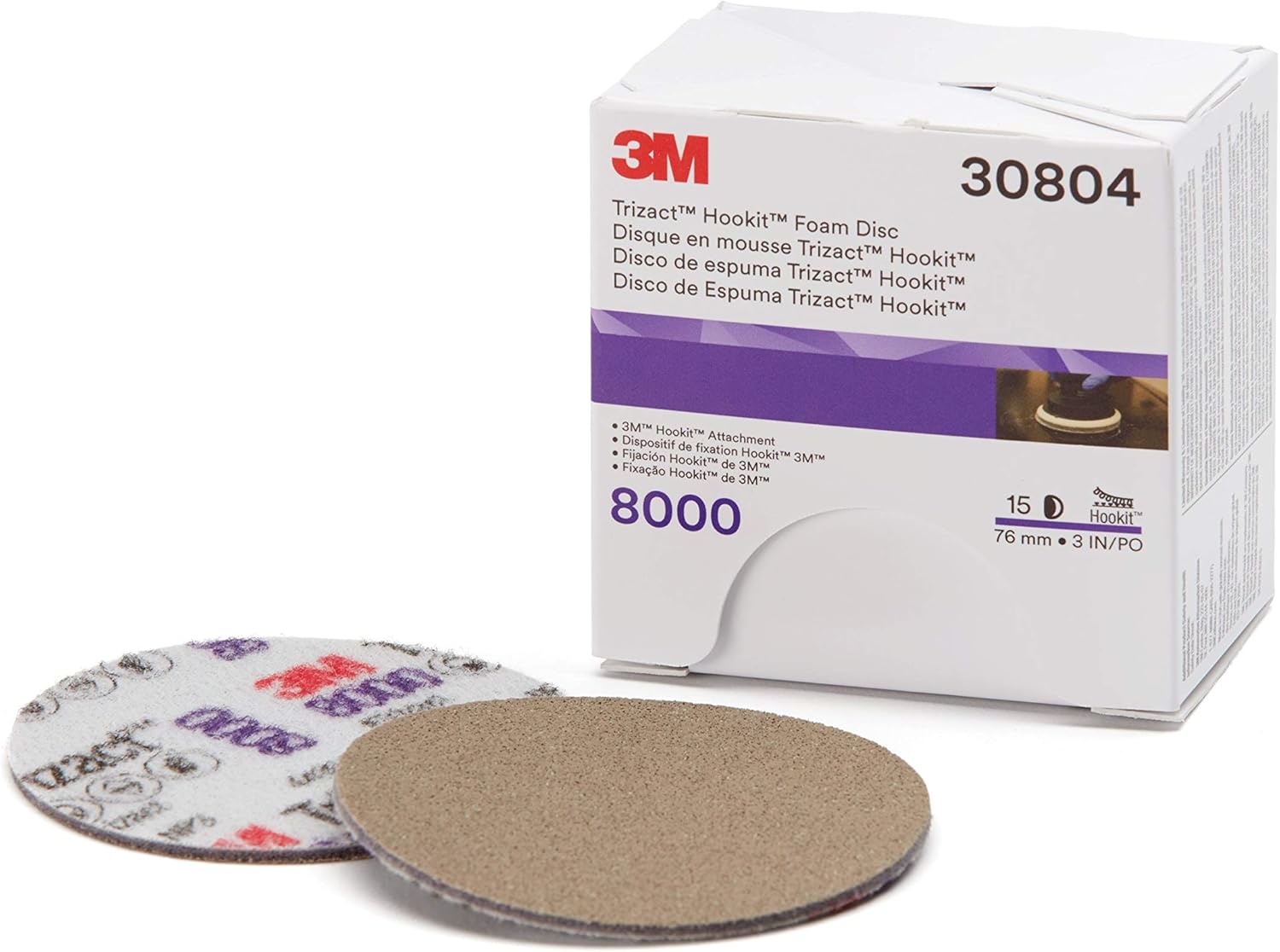 Amazon Com Trizact 3m Hookit Foam Disc 3 In 8000 Grade Automotive