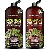 MYSTÈRE BEAUTÉ Rosemary Chelating Shampoo and Conditioner Set – Sulfate Free Hard Water Hair Care with Biotin, Keratin & Tea Tree – Clarifying & Strengthening Duo for Hair Growth – 16 oz Each