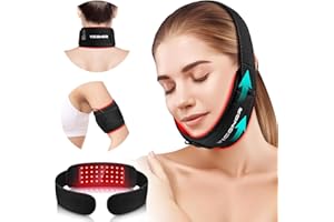 VICONOR Red Light Therapy for Neck, Near Infrared Light Therapy Belt Wearable Infrared Neck Wrap with Timer Infrared Belt for Chin Firming V Face Lifting Mask Body Neck Hand Wrist Legs Unisex Gift
