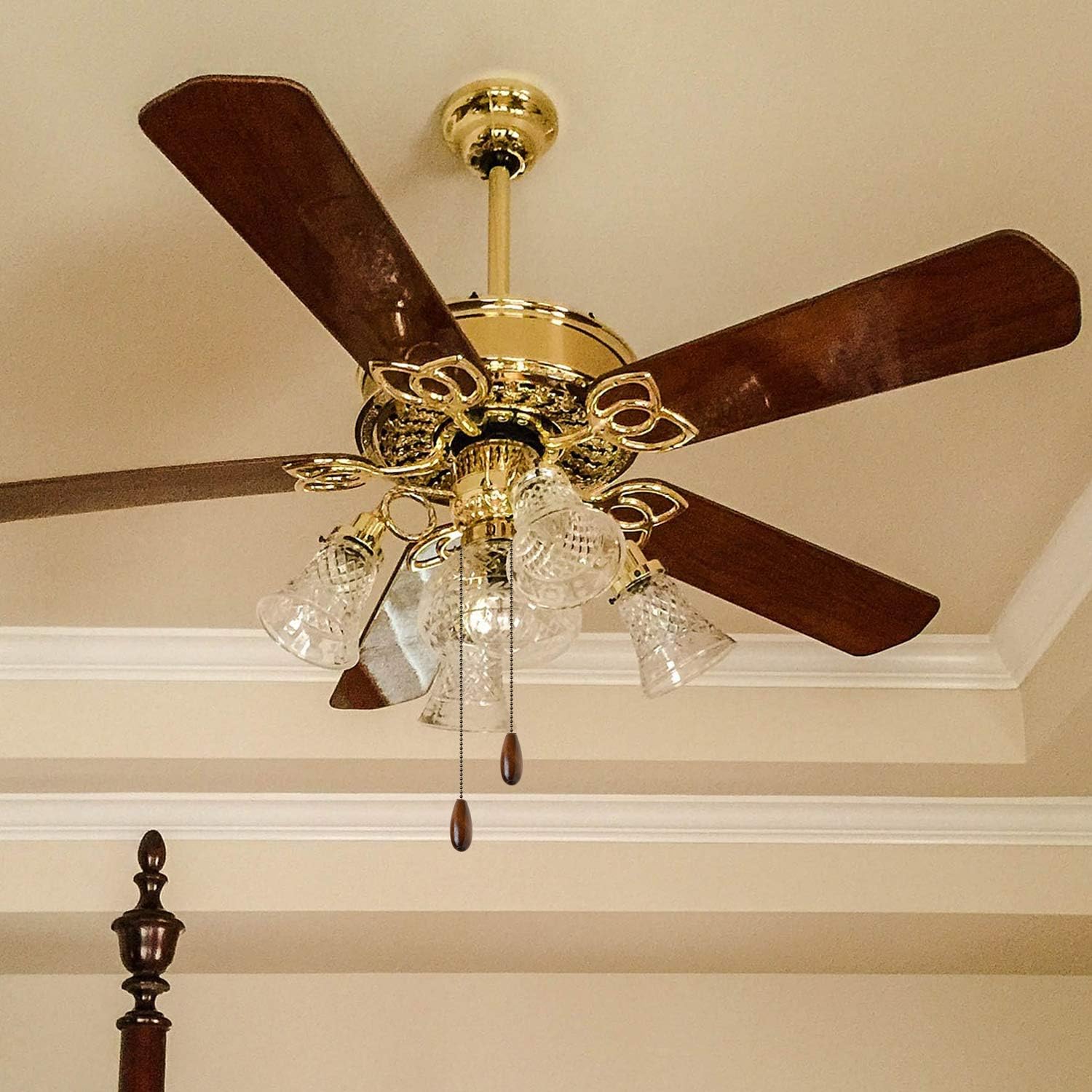 4 Pieces Ceiling Fan Chain Pulls Wooden Pull Chain Extension Pull Chain for Ceiling Light Lamp Fan Chain (Walnut Color): Arts, Crafts & Sewing