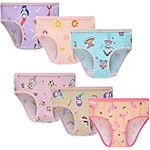 Little bety Girls Cute Printed Underwear Kids Cotton Comfort Panty Briefs Toddler Undies(Pack of 6) Multipack