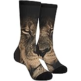 African Lion Mane Wildlife Leo Casual Cool 3D Printed Crazy Funny Colorful Fancy Novelty Graphic Crew Tube Socks