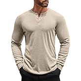 COOFANDY Men's Henley Shirts Long Sleeve Button T-Shirt Lightweight Fashion Casual Pullover Shirt
