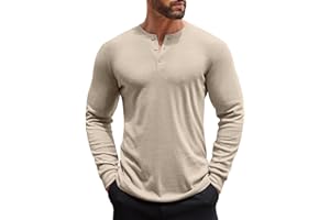 COOFANDY Men's Henley Shirts Long Sleeve Button T-Shirt Lightweight Fashion Casual Pullover Shirt