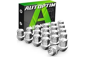 AUTOPTIM M14x1.5 OEM Lug Nuts - Replacement for Ford Mustang Edge Explorer MKX MKZ Aviator Factory Wheel, Chrome 13/16" 21mm 