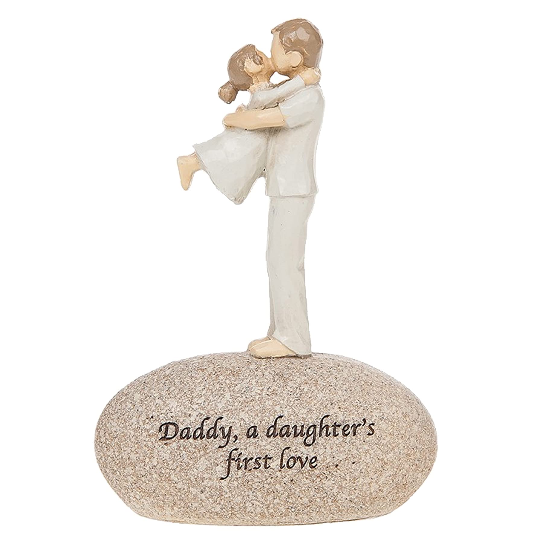 Widdle Gifts Ltd Daddy, A Daughters First Love Stone Figurine - Natural, Earth Tones