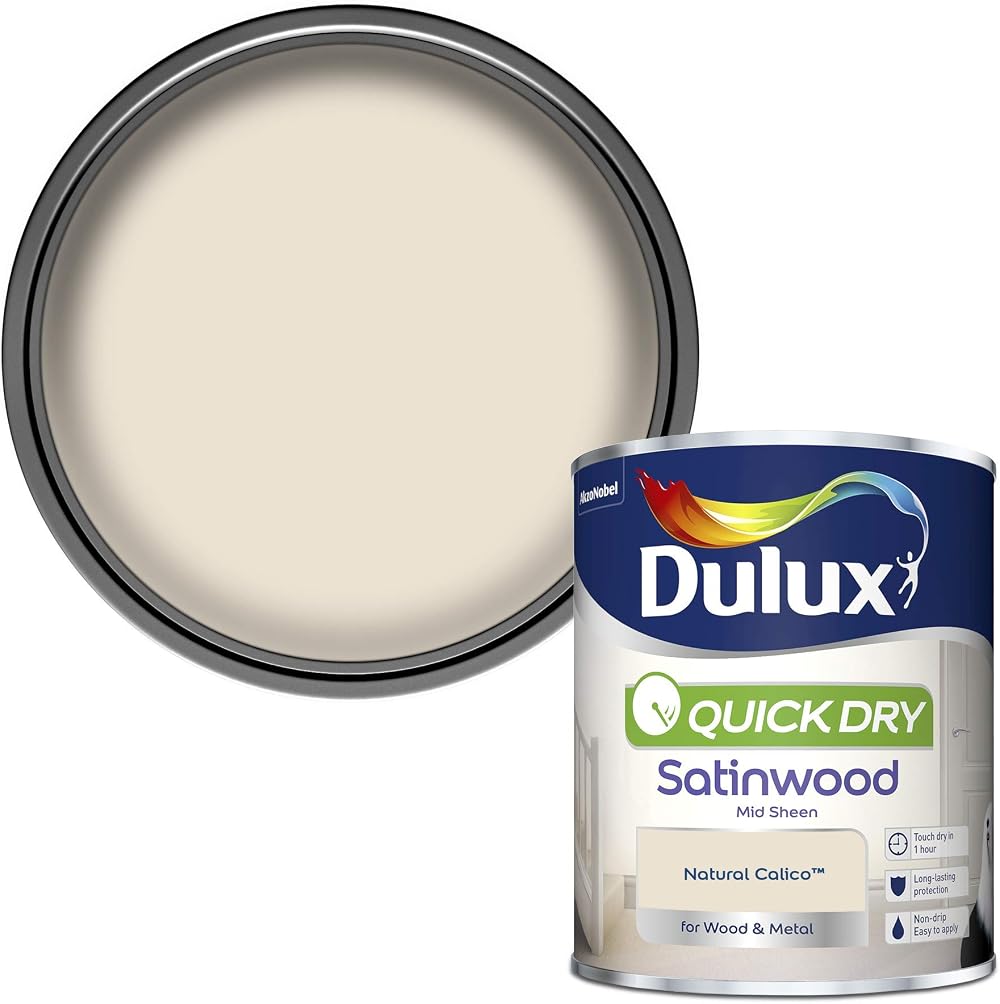 Dulux Quick Dry Satinwood Paint Natural Calico 750 ml for Wood and Metal