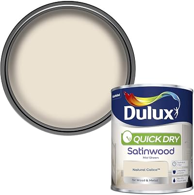 Dulux Quick Dry Satinwood Paint Natural Calico 750 ml for Wood and Metal