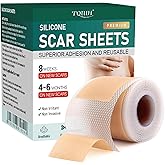 Medical Grade Silicone Scar Sheets,(1.6"x 120" Roll-3M) Professional Silicone Scar Tape,Silicone Scar Sheets For Surgical Scars,C-Section, Surgery, Keloid, Acne & Burn Scars - Waterproof (1 Pack)
