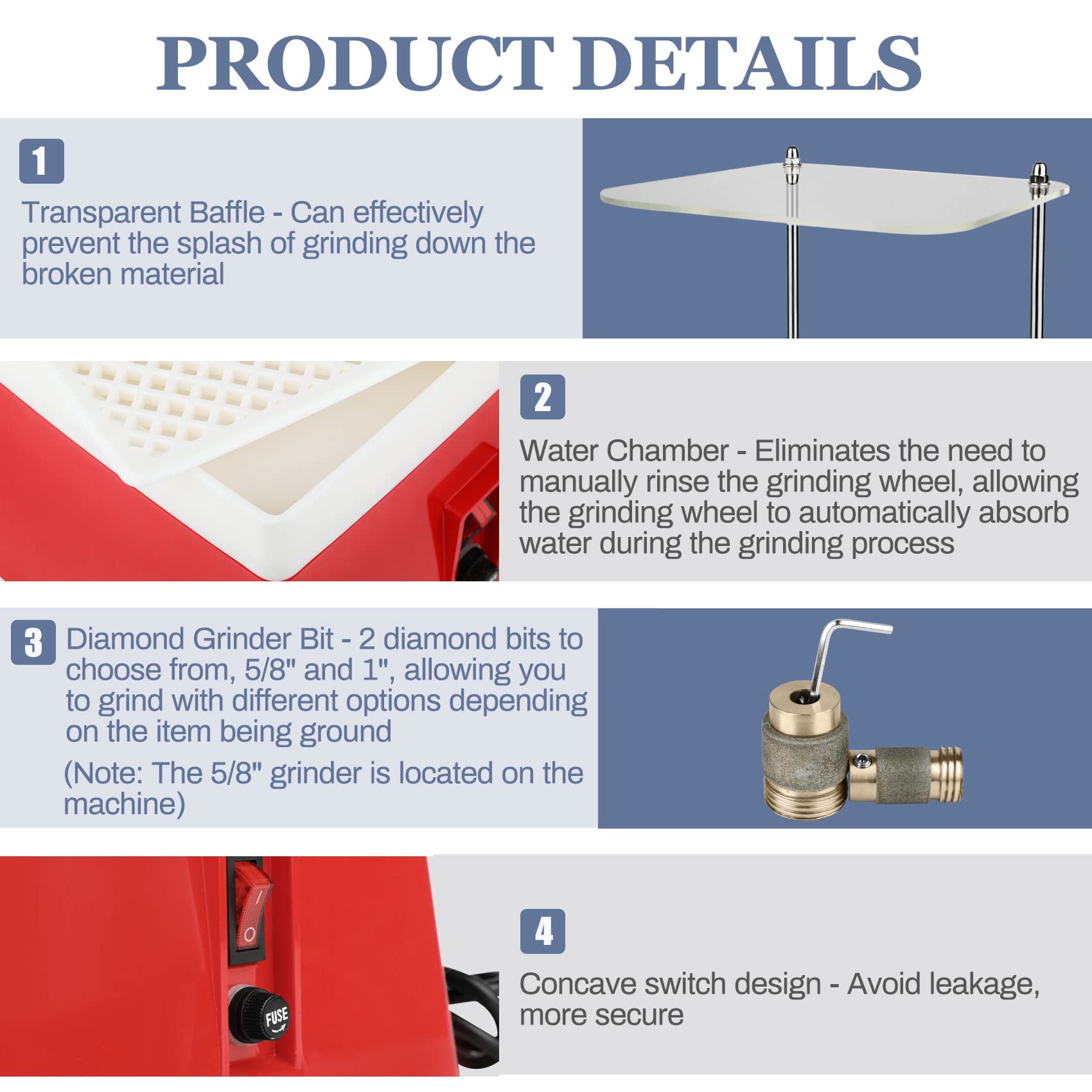 Stained Glass Grinder,4200r/min Mini DIY Grinding Tool, 110V 65W Portable Glass Grinder Kit with 5/8