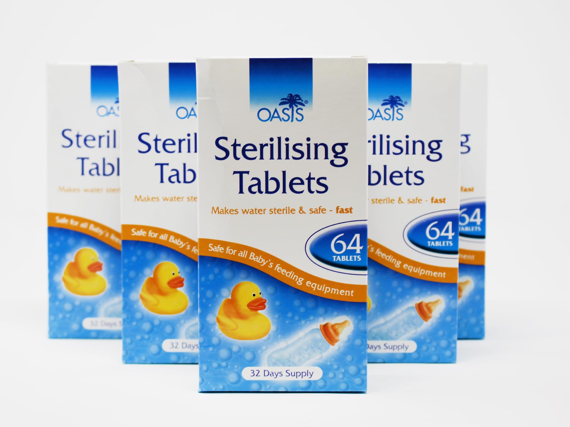 TEST ALL WATER - Baby Bottle Sterilisation Tablets | 30-Min Quick Sterilisation | Eliminates Bacteria, Viruses, Fungi | Safe for Bottles, Teats, Toys | 64 Tablets, 6 Pack