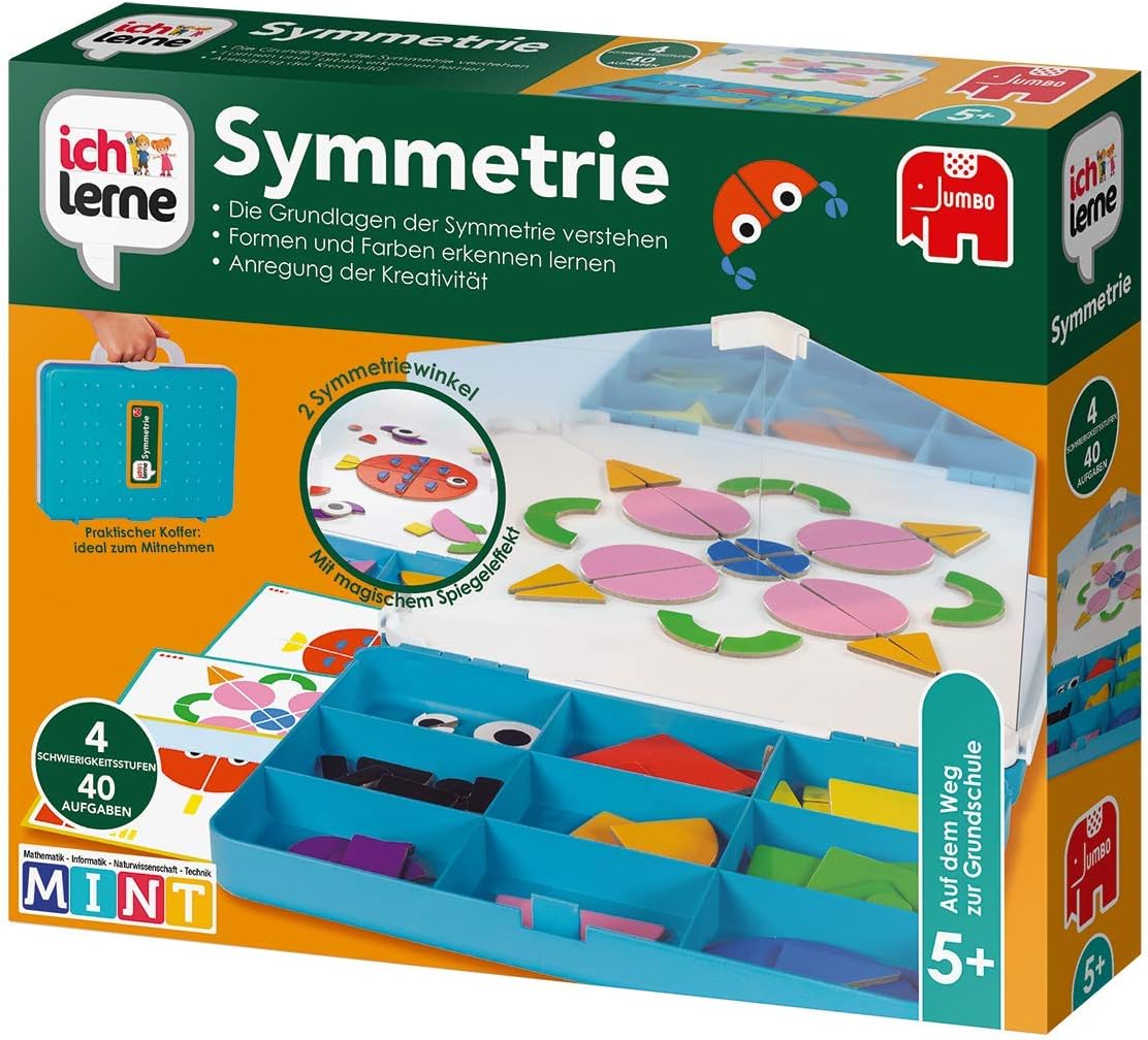 Jumbo Spiele I learn symmetry, Multi-coloured, 6 cm x 32 cm x 27 cm
