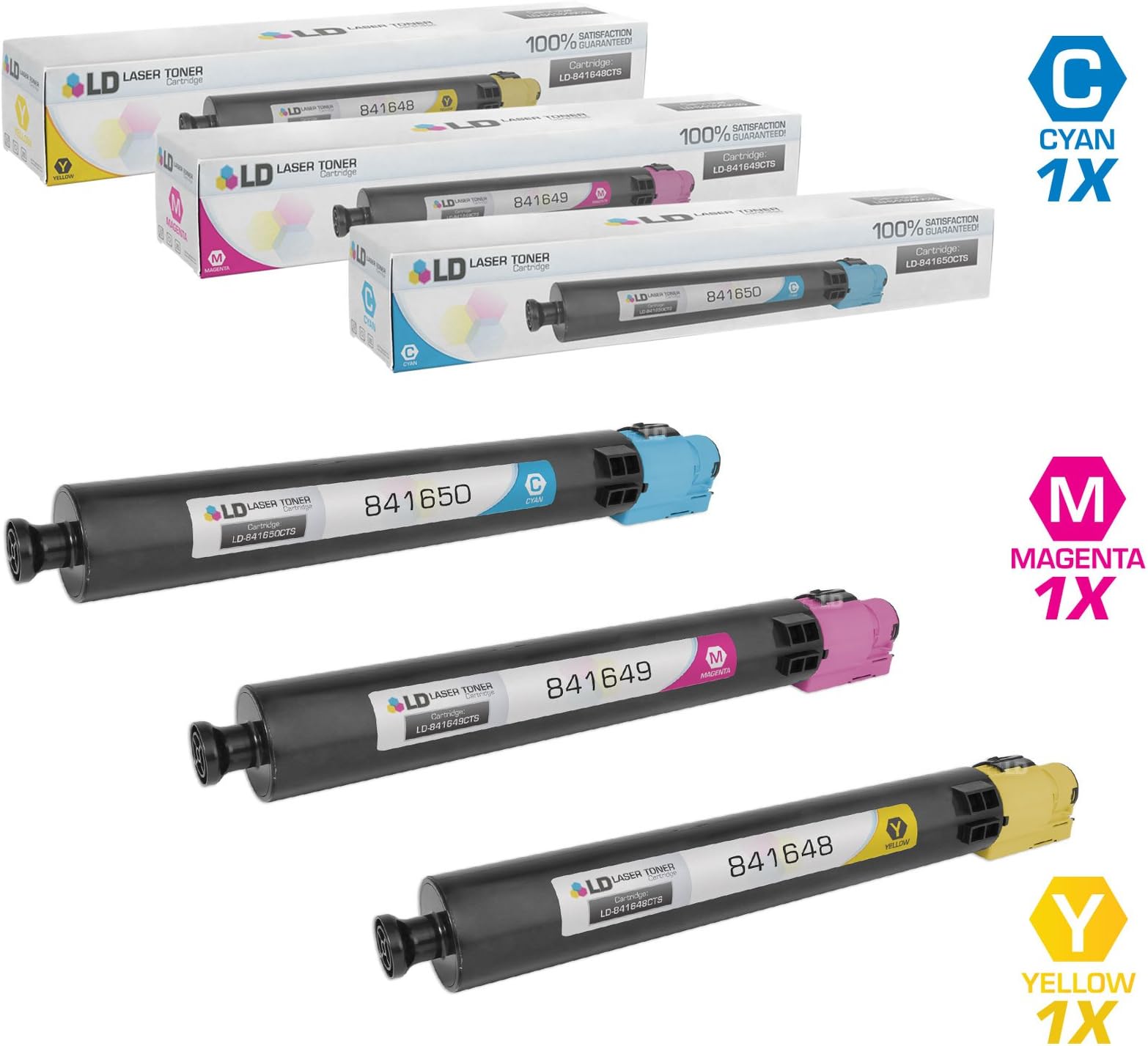 LD Compatible Toner Cartridge Replacement for Ricoh MP C3002 & MP C3502 (Cyan, Magenta, Yellow, 3-Pack)