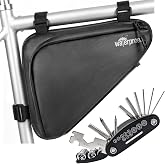 NDakter Bike Frame Bag with 16-in-1 Multitool, Waterproof Bicycle Triangle Storage Pouch &amp; Cycling Tool Kit, Emergency Repair Accessories for Road MTB