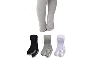 EPEIUS Baby Tights Baby Girls Non-Slip Plain/Ribbed Leggings Seamless Cotton Stockings Pantyhose Newborn Infant Toddler