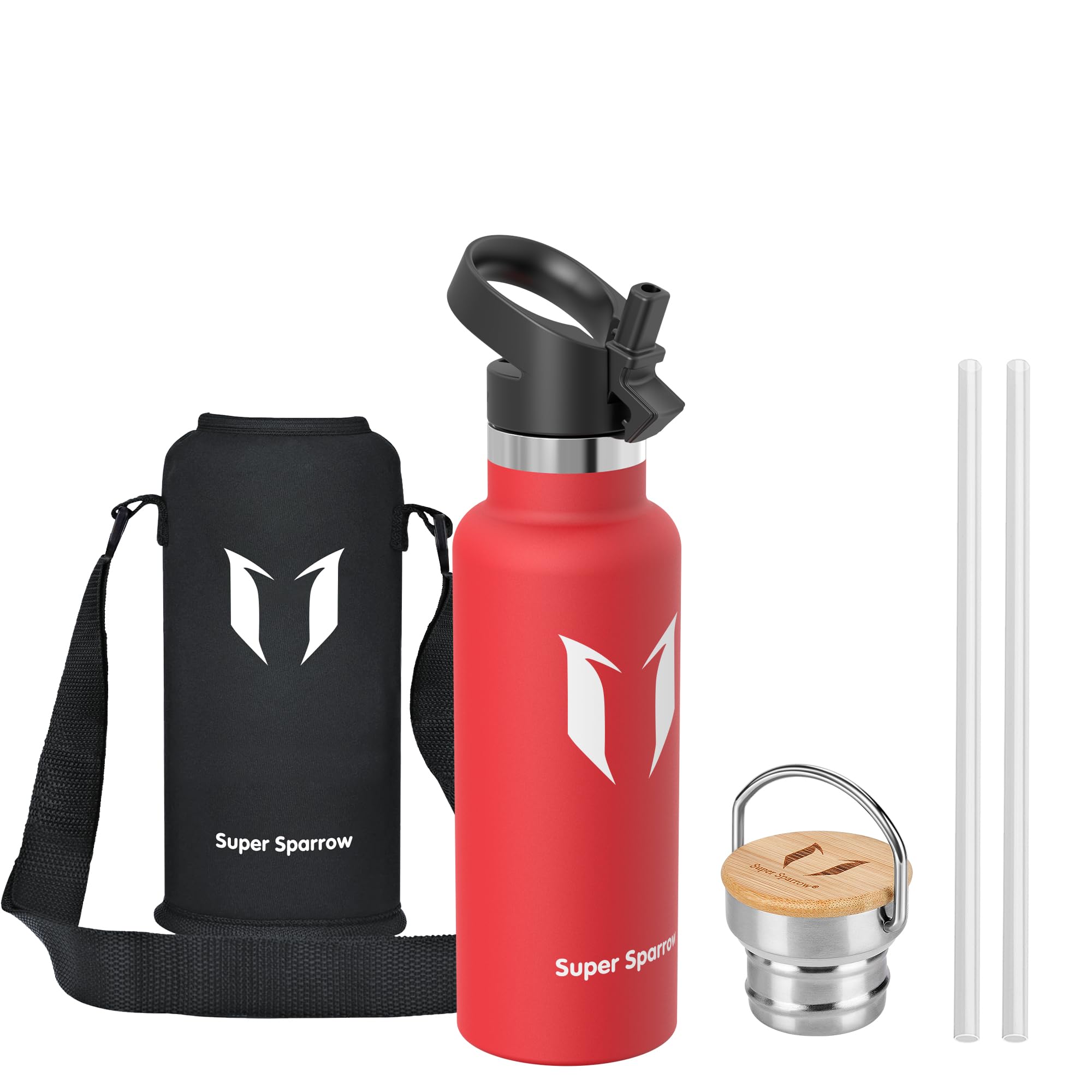 Super Sparrow Stainless Steel Water Bottle - 500ml - Vacuum Insulated Metal Water Bottle - Standard Mouth Flask - BPA Free - Straw Water Bottle for Gym, Travel, Sports โ image 1