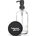 Glass Soap Dispenser with Black Pump - 8oz Soap Bottle or Lotion Bottle by Industrial Rewind (Clear/Black)
