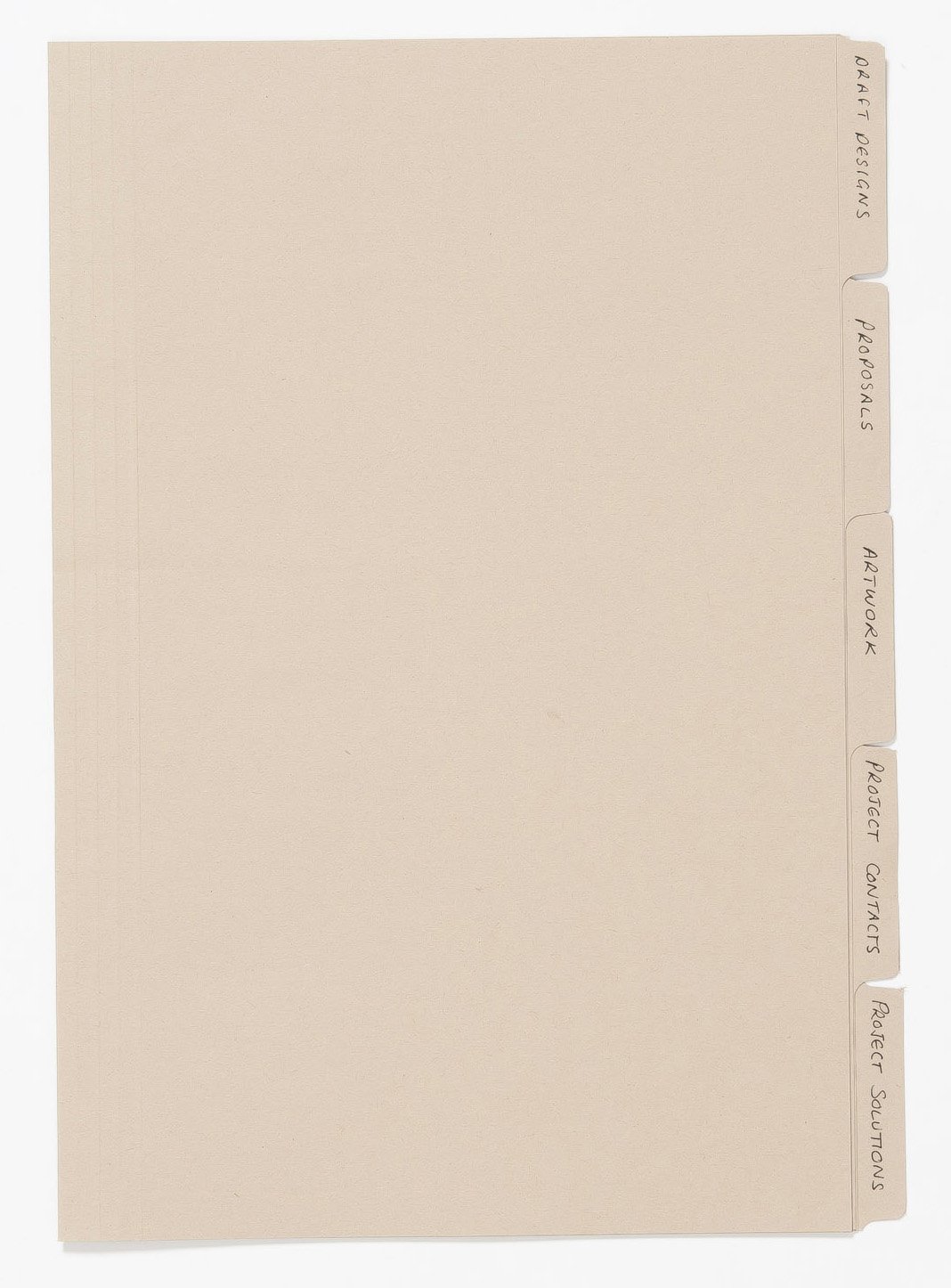 Exacompta - Ref FT170-BUFZ - Guildhall - Tabbed Folders, 345x240mm, 170gsm Lightweight Premium Manilla, A4 & Foolscap Documents, Tabs for Use With Suspension Folders - Buff, Pack of 100