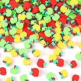 Augshy 300Pcs Apples Polymer Clay Beads Red Green Yellow for Bracelet Necklace Making Earrings Craft
