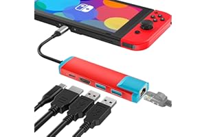 RUNTOGOL USB C to HDMI Adapter for Switch and Steam Deck,Replacement for Official Switch Dock,USB C Docking Station with 4K@60Hz HDMI Port/Type C Port/USB 3.0 Port/1000M LAN