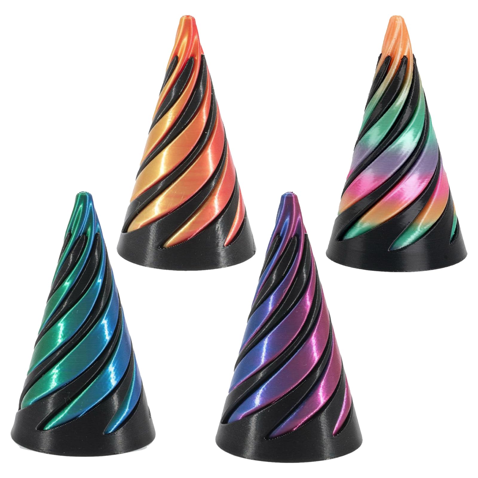 4 Pcs Spiral Cone Fidget Toy, Cone Fidget Toy for Anxiety, ADHD, Autism, and Focus, Durable and Portable Spiral for Kids and Adults