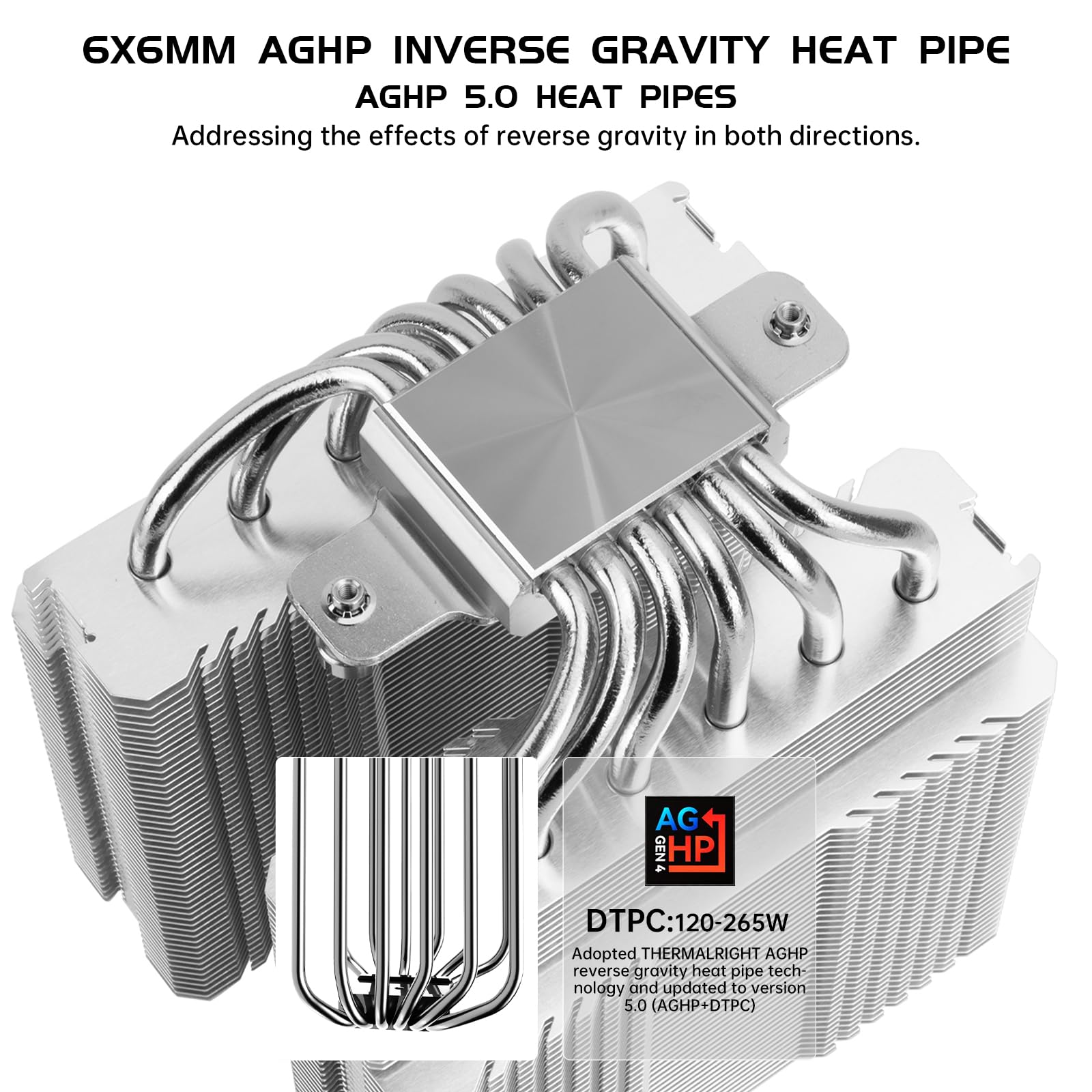 Thermalright Peerless Assassin 120 SE ARGB Black V2 CPU Air Cooler - 6 Heat Pipes AGHP GEN 5.0 Technology | 1850RPM PWM 120mm Fans, for Intel 1851/1700/115X/1200, AMD AM4/AM5