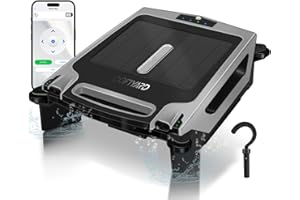 Cofiyard Solar Pool Skimmer, Pool Surface Cleaner Robot, Solar Powered & Rechargeable Battery, App Remote Control Pool Skimmer Robot for All Swimming Pool-Grey