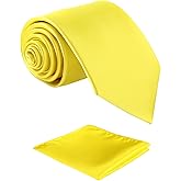 fortunatever Mens Solid Satin Extra Long Ties,Handmade Neckties For Men With Multiple Colors+Gift Box