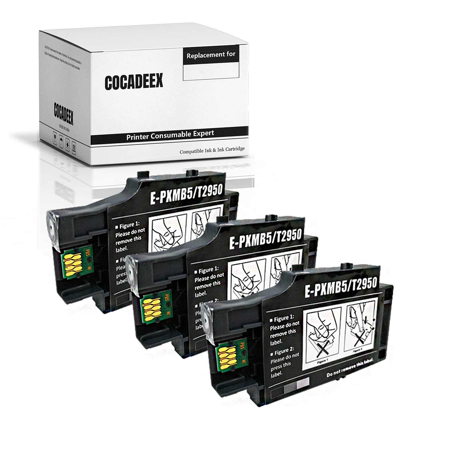 COCADEEX 3 Pcs Ink Maintenance Box Replacement for T2950 and E-PXMB5,Work with Workforce WF-100 WF-100W WF100 WF100W Inkjet Printer (3)