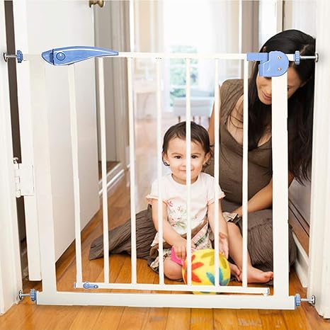 R for Rabbit Baby Safety Auto Close Indoor Safety Gate for Kids (75~82 cm), White