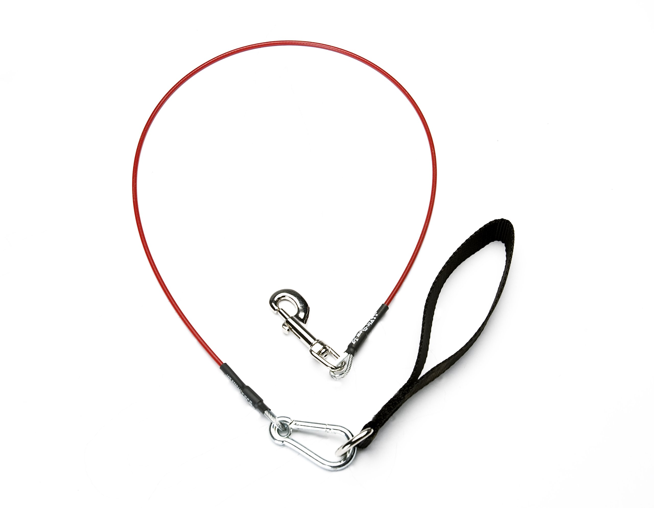 VirChewLy Indestructible Leash for Dogs, 5.6', Small, Red