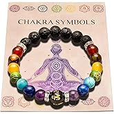 IQPDYV Chakra Bracelet for Women Natural Stone Healing Crystal Bracelet Crystal Anxiety Relief Bracelets for Meditation Relaxation Inspirational Jewelry Gift