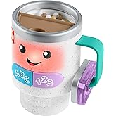Fisher-Price Laugh & Learn Baby & Toddler Toy Wake Up & Learn Coffee Mug with Lights & Music for Ages 6+ Months, Multilangua