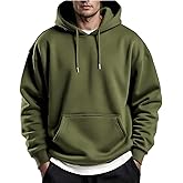 COOFANDY Men's Hoodies Pullover Fleece Lined Hoodie Casual Long Sleeve Drawstring Hooded Sweatshirts with Kanga Pocket