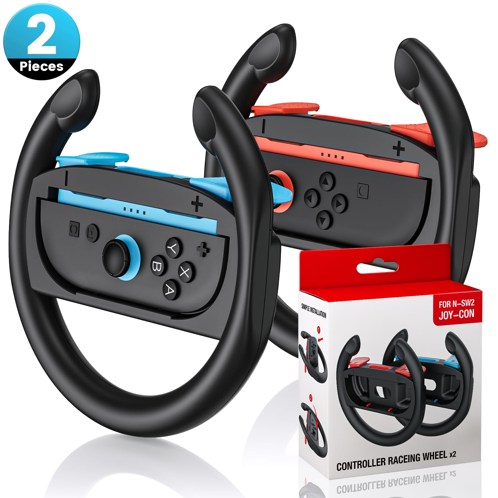 Photo 1 of DLveer for Nintendo Switch 2 Steering Wheels Joy-Con Controllers,Racing Wheels for Mario Kart 9/8, Simulates Realistic